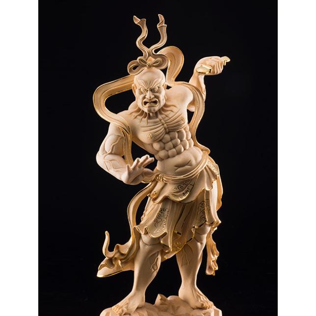 金彩天然檜一杢彫り 金剛力士像 二尊一組 仏像 厄除け 仁王像 仁王様