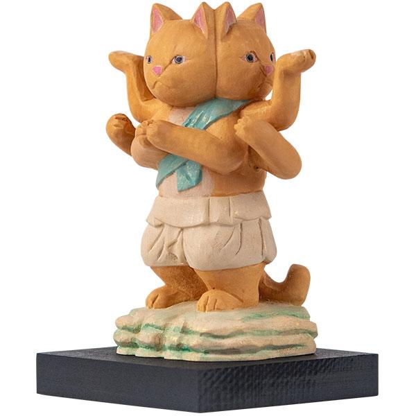 猫buddha 阿修羅 仏像 木彫り 置物 猫 ねこ 縁起物 開運 インテリア 小物 開運可愛い 贈り物_2