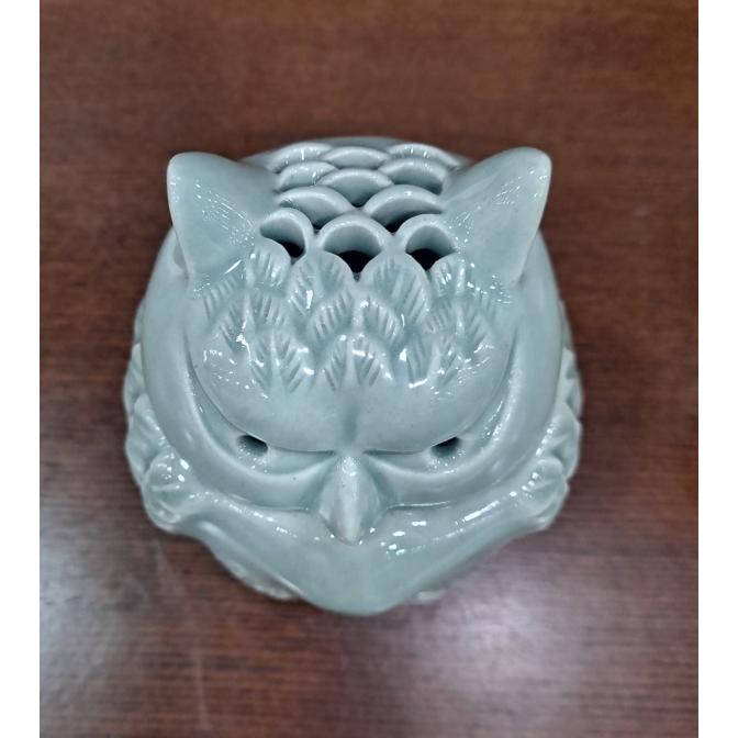 高麗青磁 福籠香炉 香炉 仏具 蓋付き香炉 福籠 ふくろう 梟 動物