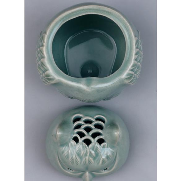 高麗青磁 福籠香炉 香炉 仏具 蓋付き香炉 福籠 ふくろう 梟 動物