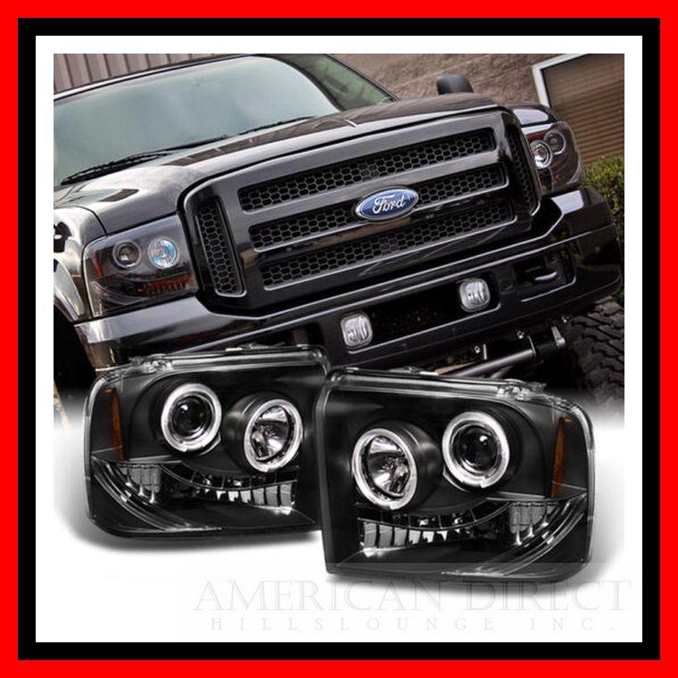 エクスカージョン　f250 ヘッドライト フォード 【即納/ブラック/LEDリング付】00-05y エクスカージョン /99