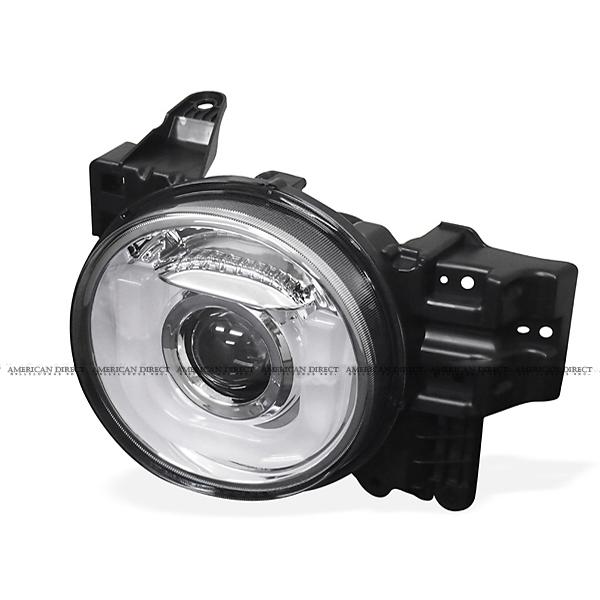 【即納/日本仕様/クローム】US トヨタ FJクルーザー U-Bar プロジェクター ヘッドライト ヘッドランプ LED ファイバー フロント 左右