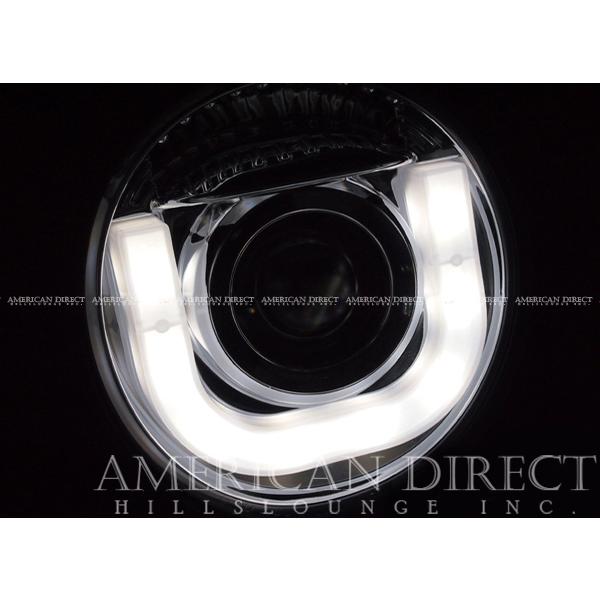 【即納/日本仕様/クローム】US トヨタ FJクルーザー U-Bar プロジェクター ヘッドライト ヘッドランプ LED ファイバー フロント 左右