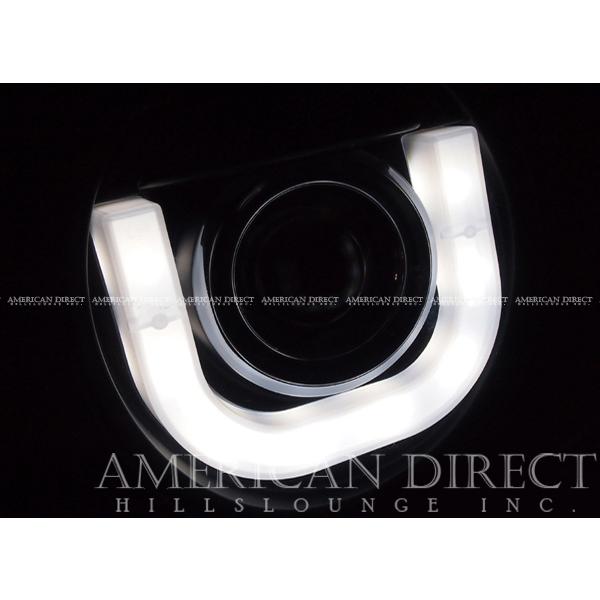 【即納/日本仕様/ブラック】US トヨタ FJクルーザー U-Bar プロジェクター ヘッドライト ヘッドランプ LED ファイバー 左右セット