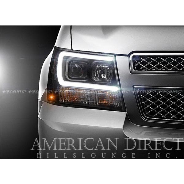 シボレーサバーバンタホ　LEDハローリングプロジェクターヘッド+LEDテール シボレー（CHEVROLET） 【即納/日本仕様/ブラック】07-14y タホ