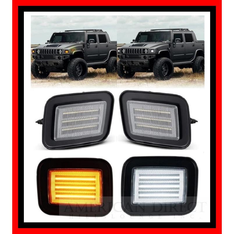 オレンジ/ホワイト】ハマーH2 LED パークシグナル ライト ランプ