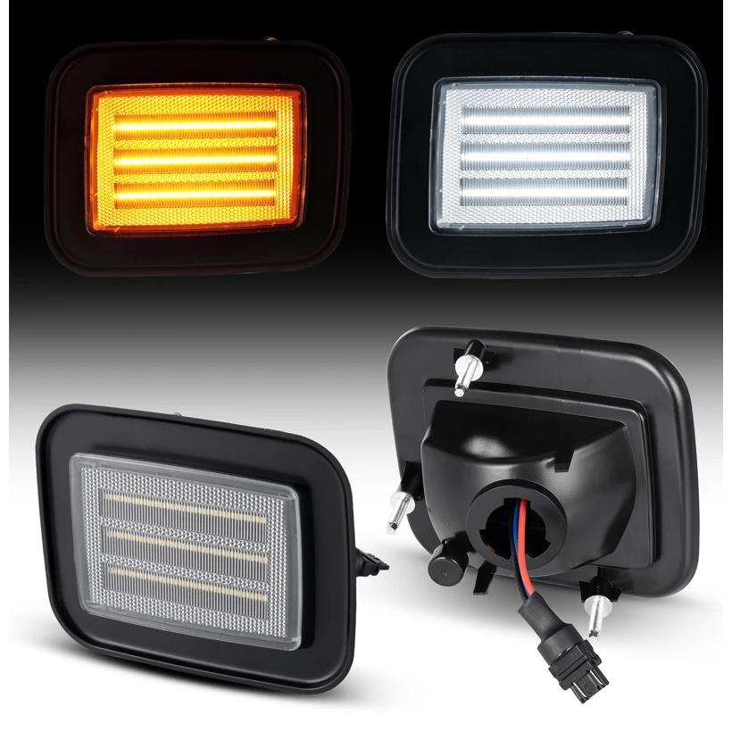 オレンジ/ホワイト】ハマーH2 LED パークシグナル ライト ランプ