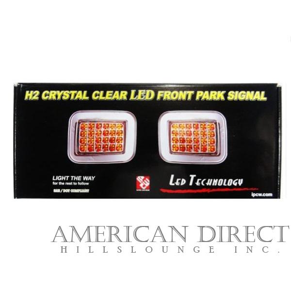 【送料無料】ハマーH2　クリスタル アンバーレンズ　パーキングシグナル オレンジ/ホワイト】ハマーH2 LED パークシグナル ライト ランプ