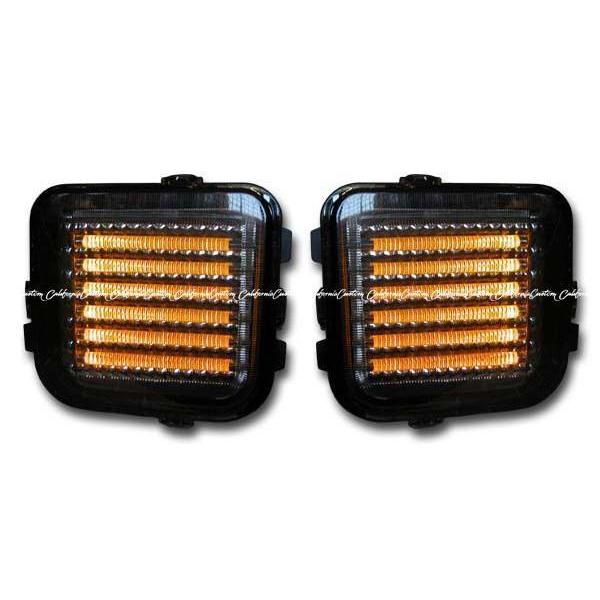 ハマーh3 パークシグナルウィンカー&サイドクリア左右セット【中古美品】 HUMMER（ハマー） 【即納/スモーク】ハマーH3 LED クリスタル LED
