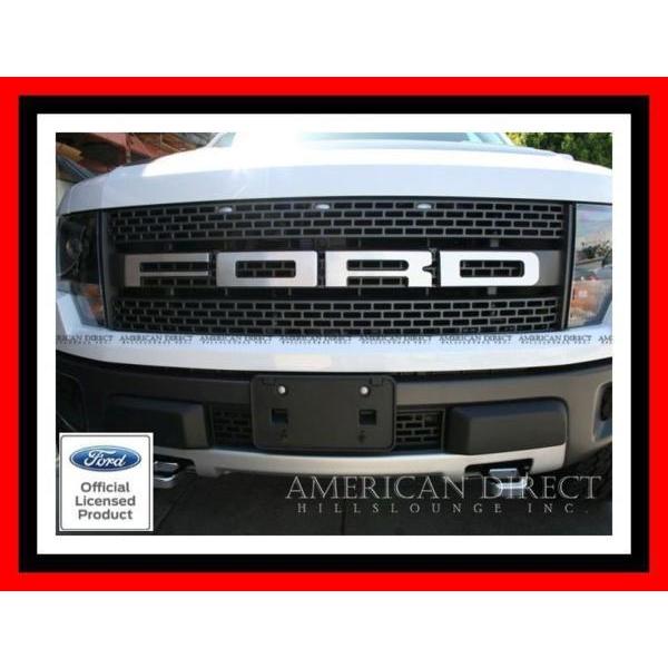 【激レア/即納】Defenderworx 09-14y F-150 ラプター ビレットグリルレター/ブラッシュド(FORD) フォード フロント グリル エンブレム 4PC