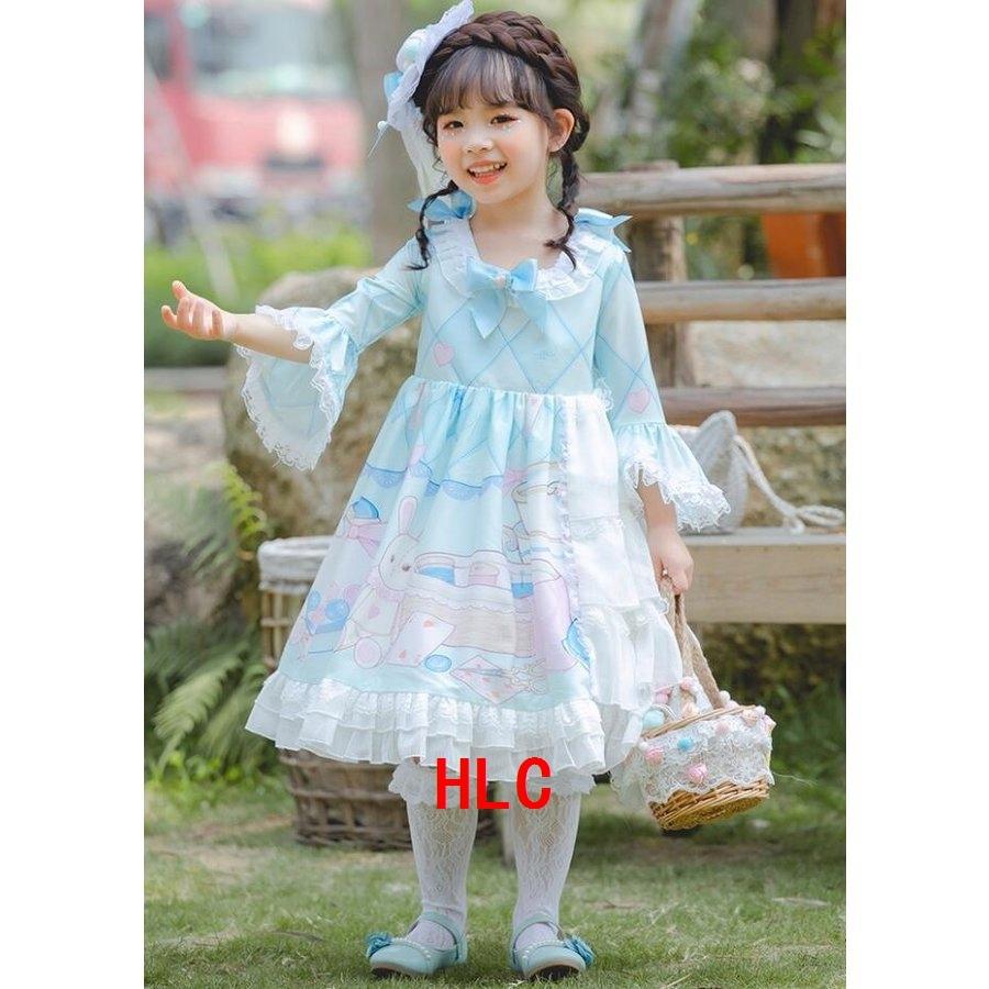 子供ドレス女の子ロリータ服ロリータワンピース七分袖姫袖ミモレ丈ワンピースお姫様ドレスハロウィンコスプレ衣装キッズロリィタ服フリルドレス Hlc Hlカンパニー 通販 Yahoo ショッピング