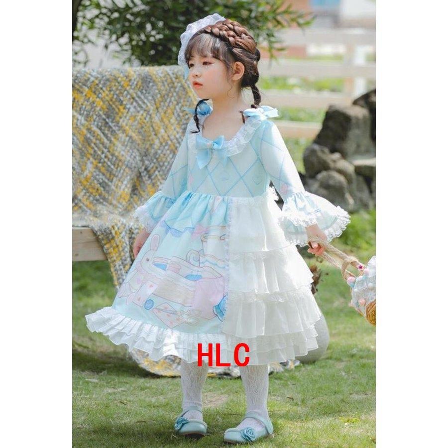子供ドレス女の子ロリータ服ロリータワンピース七分袖姫袖ミモレ丈ワンピースお姫様ドレスハロウィンコスプレ衣装キッズロリィタ服フリルドレス Hlc Hlカンパニー 通販 Yahoo ショッピング
