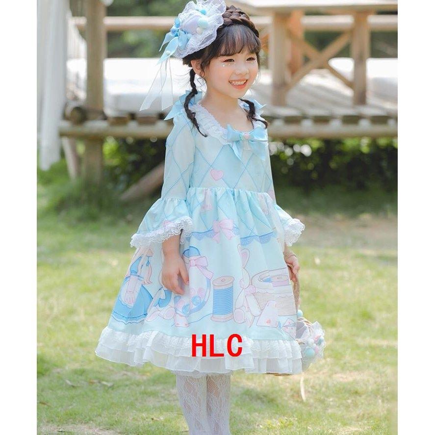 子供ドレス女の子ロリータ服ロリータワンピース七分袖姫袖ミモレ丈ワンピースお姫様ドレスハロウィンコスプレ衣装キッズロリィタ服フリルドレス Hlc Hlカンパニー 通販 Yahoo ショッピング