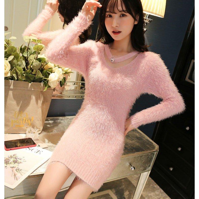 ワンピースレディースニット長袖vネックシャギータイトモヘアふわふわミニフェミニンデイリー秋冬vネックニットワンピース長袖ニットワンピース Hlcbc4330 Hlカンパニー 通販 Yahoo ショッピング