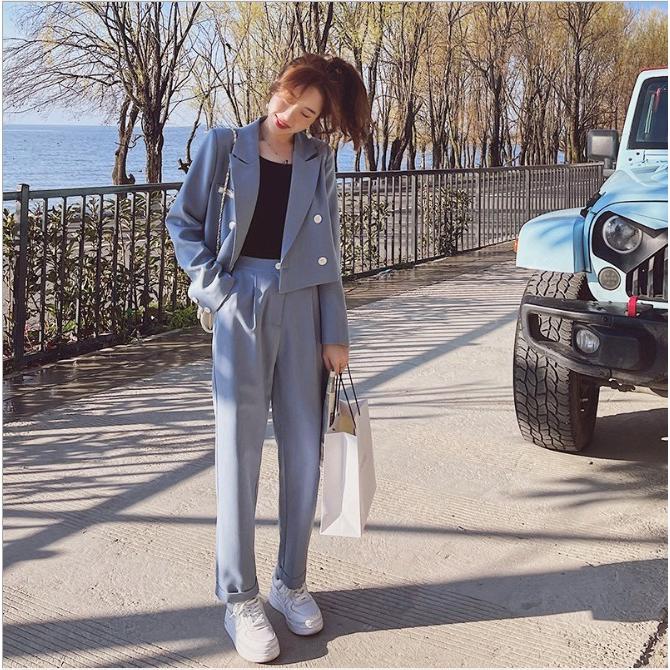 セットアップショート丈ジャケットゆったりパンツスーツレディース韓国オルチャン秋冬コーデ Hlccompany Lnaos709 Hlカンパニー 通販 Yahoo ショッピング