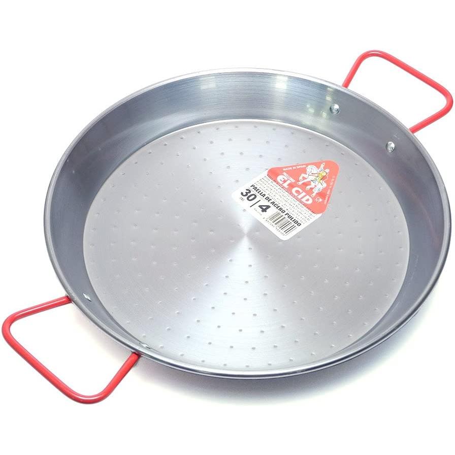 EL CID スペイン製 パエリア鍋 赤いハンドル プロ用 パエリアパン レシピ 付き パエージャ 30cm 4人用