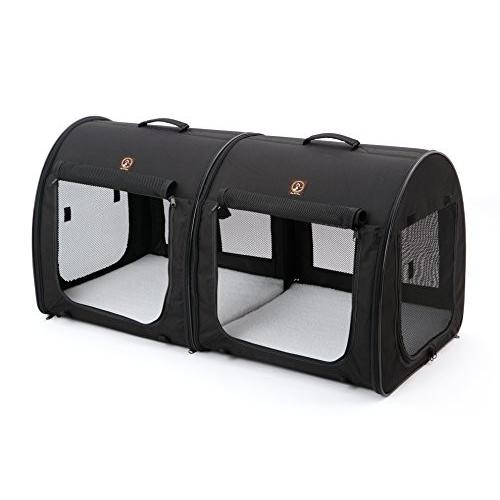 最安値に挑戦 ワン フォー ペッツ One For Pets ポータブル ケージ オールブラック ダブル 最先端 Ags Expo Com