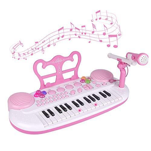 SANMERSEN 新着セール おもちゃ ピアノ 31鍵盤 電子キーボード 光る鍵盤 6種類音色 6種類リズム おすすめ 8種類ドラム 22曲デモ