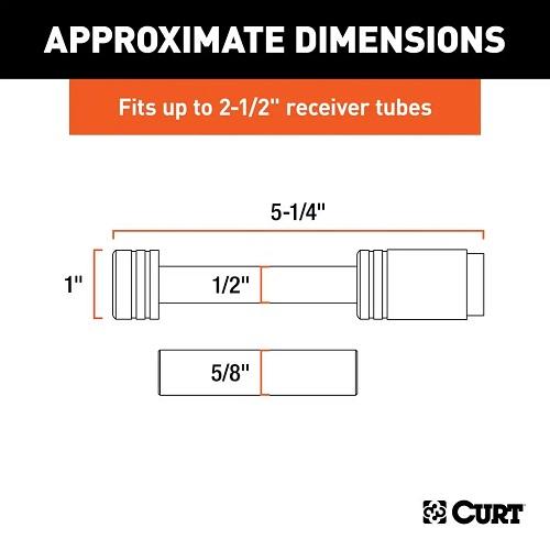 CURT カート ロックピン/ヒッチロック 1.25インチ角 ステンレス製 2インチ角用アダプター付 40mm角にも適合 鍵付き 正規品 23517の画像