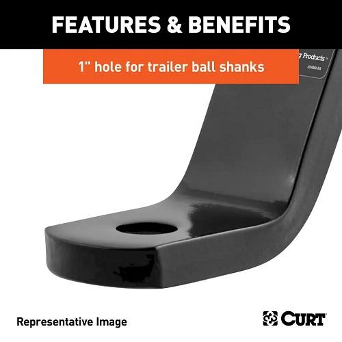 CURT カート トレーラーヒッチ用 クラス3 ボールマウント 2インチ角 2インチライズ 4インチドロップ 正規品 45270の画像