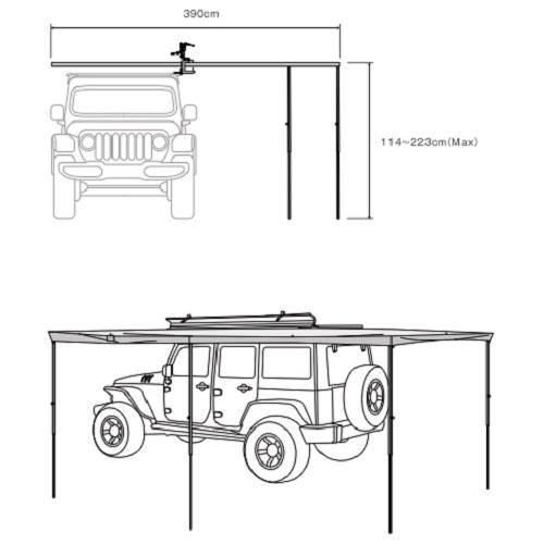 iKaMPER アイキャンパー オーニング ExoShell 270 Awning ※個人宅不可の画像