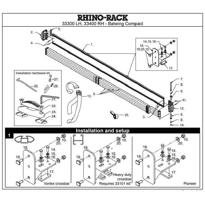RHINO-RACK（ライノラック） バットウィング コンパクト オーニング LH