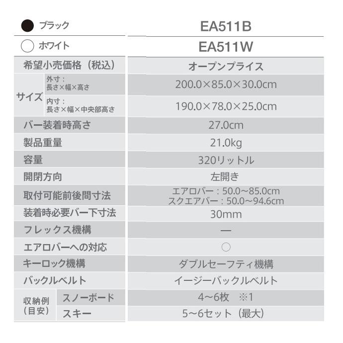 TERZO テルッツォ　ルーフボックス　SYMMETRICK AERO（シンメトリックエアロ）ブラック　EA511B　※個人宅不可｜hm-style｜02