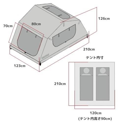 YAKIMA（ヤキマ） ルーフトップテント スカイライズ サイズS レッド
