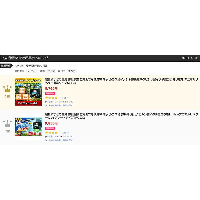 超音波などで害獣 害鳥駆除 乾電池でも使用可 防水 イタチ鳩カラス猪ハクビシン野良猫 鹿 鼠コウモリ対策 アニマルリペラー標準タイプST628 |  | 14