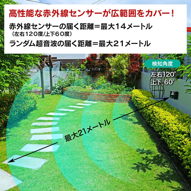 超音波などで害獣 害鳥対策 乾電池でも使用可 防水 イタチ鳩カラス猪ハクビシン野良猫 鹿 鼠コウモリ Newアニマルリペラー(強力ハイグレードタイプ)RC132 |  | 06