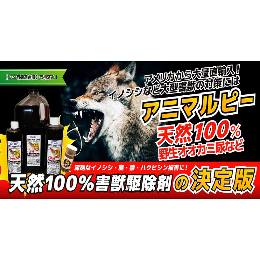 天然オオカミ尿 天然ウルフ尿 害獣対策 イノシシ猿ハクビシン鹿 野良猫 ウルフピー同内容同品質品 アニマルピーno 1 ガロンボトル L011 撃退マシーン ドットコム 通販 Yahoo ショッピング