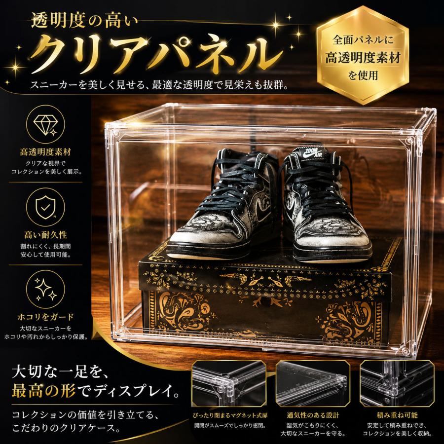 BIG SHOES BOX 大きめ設計 箱ごと収納 シューズボックス クリア 透明