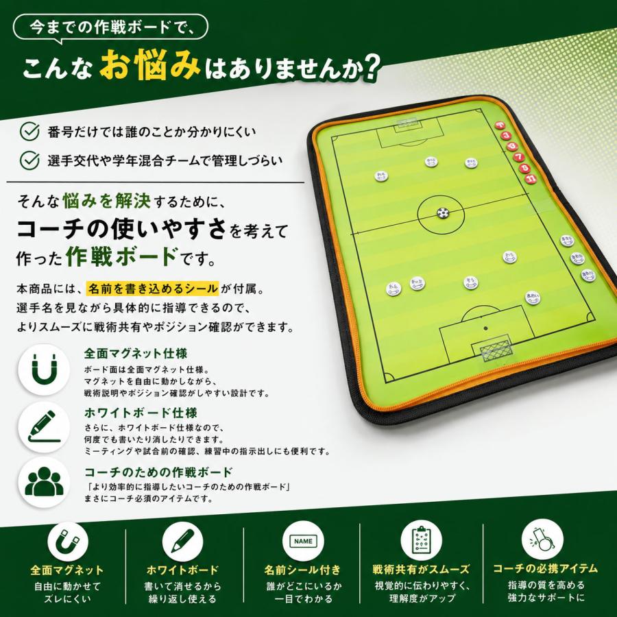 フットサル チャック式 作戦盤 【名前シール付き】 折りたたみ
