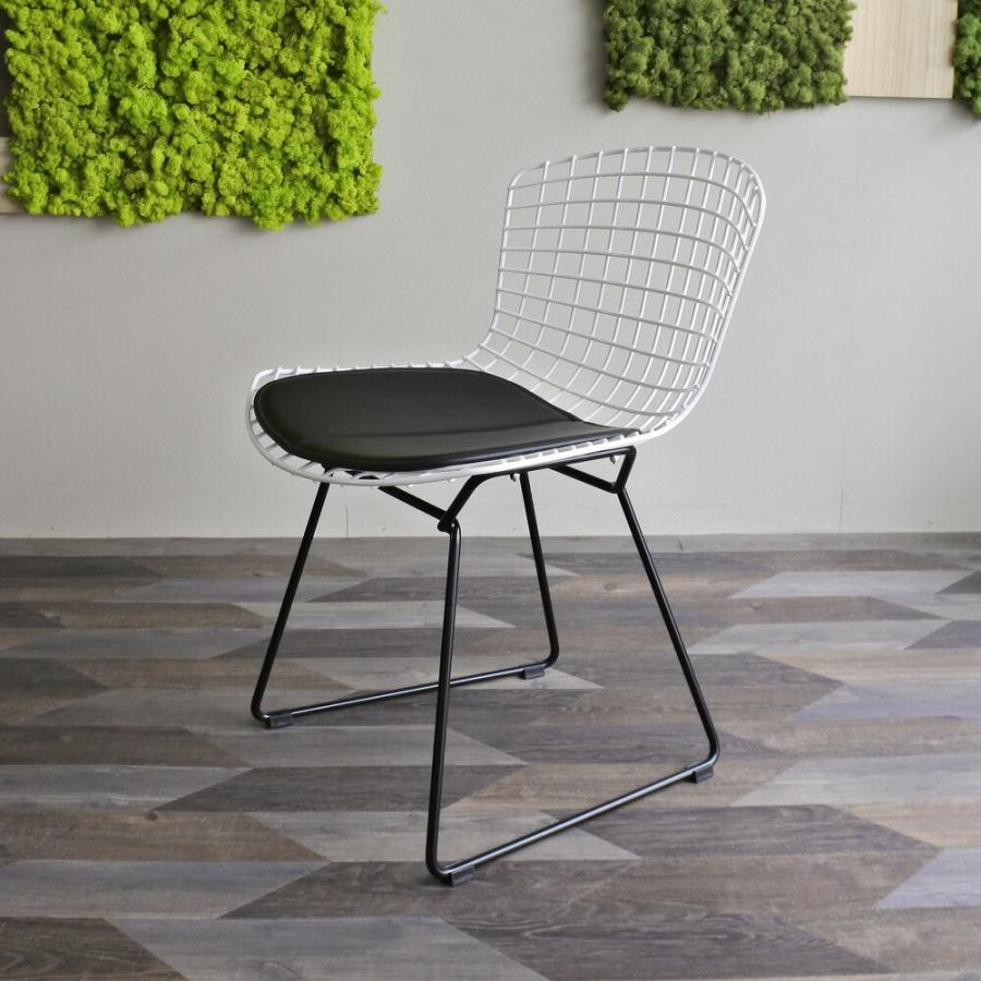 . Wire Chair / ワイヤー チェア White シート x Black ベース【コンビ】ハリー ベルトイア 送料無料 デザイナーズ
