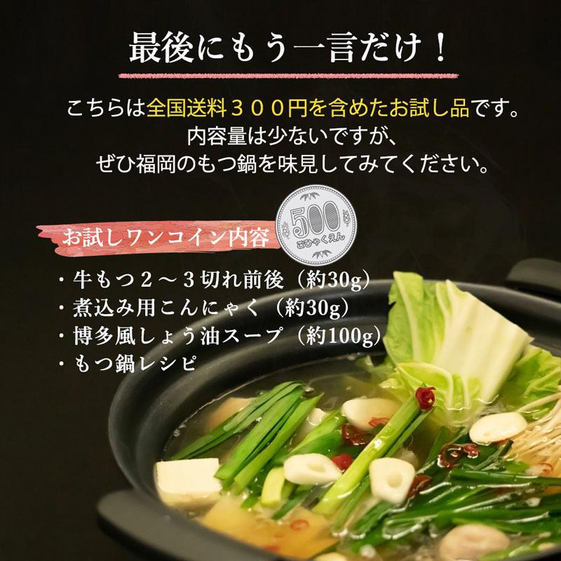 500円 もつ鍋 セット お試し 博多 醤油 送料無料 一人用 やきやま