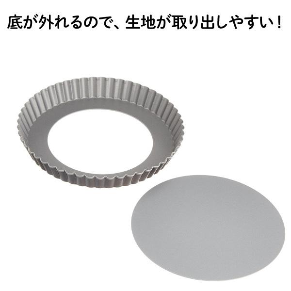 タルト型 18cm フッ素加工 波型 底取式 【メール便送料無料】 PP