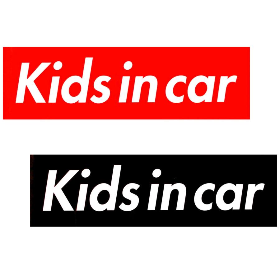 カーマグネット Kids in car 箱枠 (赤/黒) | ブランド登録なし