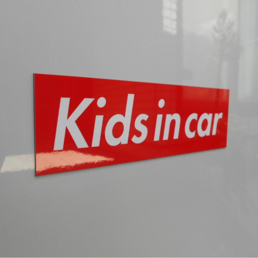 カーマグネット Kids in car 箱枠 (赤/黒) | ブランド登録なし | 03