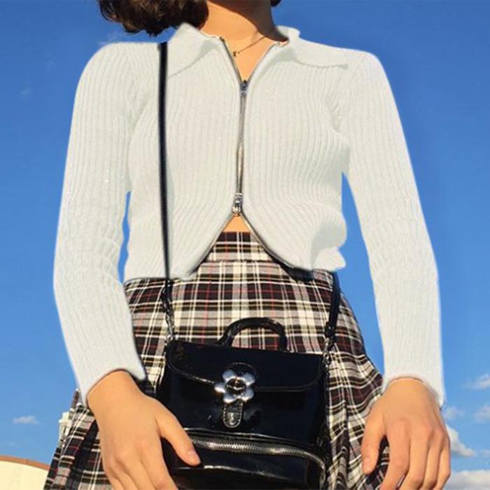 ニット セーター カーディガン フルジップ レディース トップス リブ 冬 秋 春 ファスナー はおり物 おしゃれ シャープ ストレッチ |  | 09