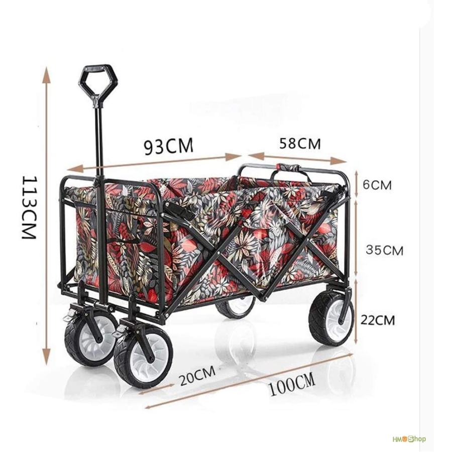 屋外折りたたみトロリー ガーデントロリー 折りたたみ式ワゴン 折りたたみカート キャンプ 旅行 ビーチ フェスティバル キャンプに最適｜hmstore-2023｜06