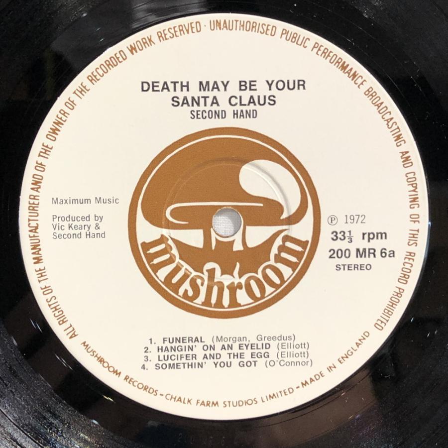 【HMV渋谷】SECOND HAND/DEATH MAY BE YOUR SANTA CLAUS(200MR6) UK-ORIGINAL FUNERAL収録 HAND/DEATH MAY BE YOUR SANTA CLAUS 200MR6 UK EX 中古品として並クラスの状態