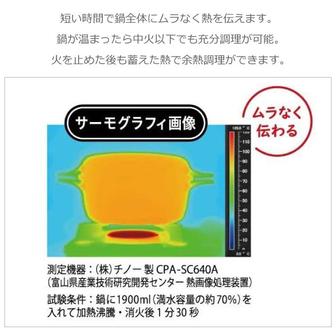 北陸アルミニウム ほうろう鍋 HAMON 琺瑯鍋 薄桜 21cm ガス火用 両手鍋