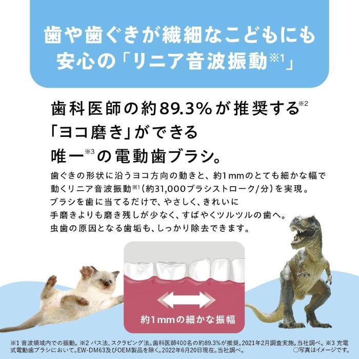パナソニック Panasonic 電動歯ブラシ キッズドルツ ドルツ Doltz 本体 子供用 防水 EW-DK31 ブルー 青 ピンク 男の子用 女の子用 子供用電動歯ブラシ_2
