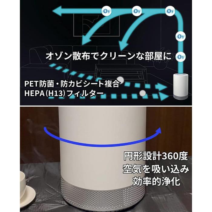 デレクト・ビュー オゾン発生器 空気清浄機 小型 除菌 脱臭 ペット