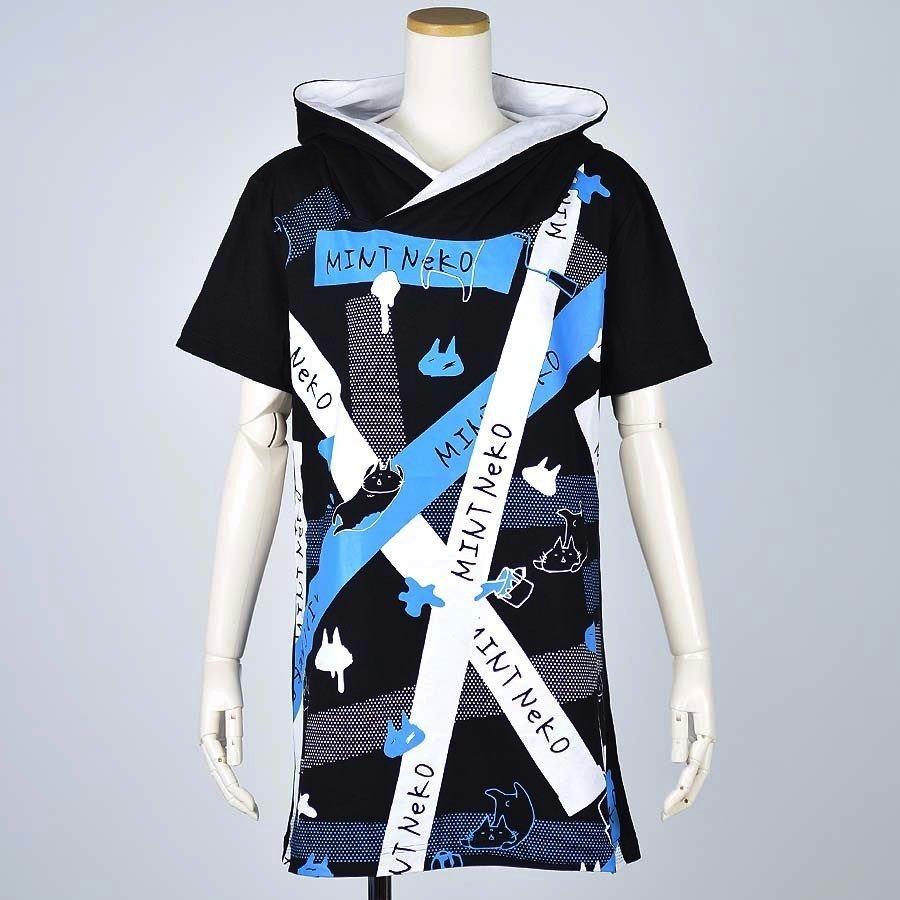 パーカー 半袖 ネコ ねこ 猫 Mint Neko ペンキコロコロフーディ Cmd29 T506 Bk Bl M S Inc Fashion Store ヤフー店 通販 Yahoo ショッピング