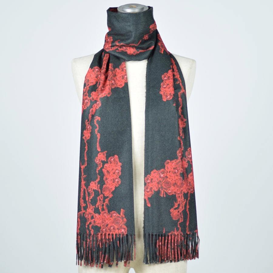 新品未使用 h.NAOTO 黒 赤薔薇 ショール ストール レース | www
