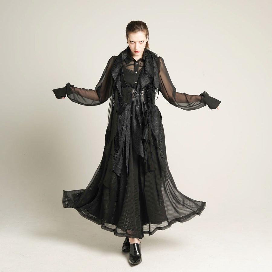 H Naoto ジレ ベスト 男女兼用 ラッフル フリル ゴシック モード Raffle Fringe Gilet Cnf32 J068 Bk M S Inc Fashion Store ヤフー店 通販 Yahoo ショッピング