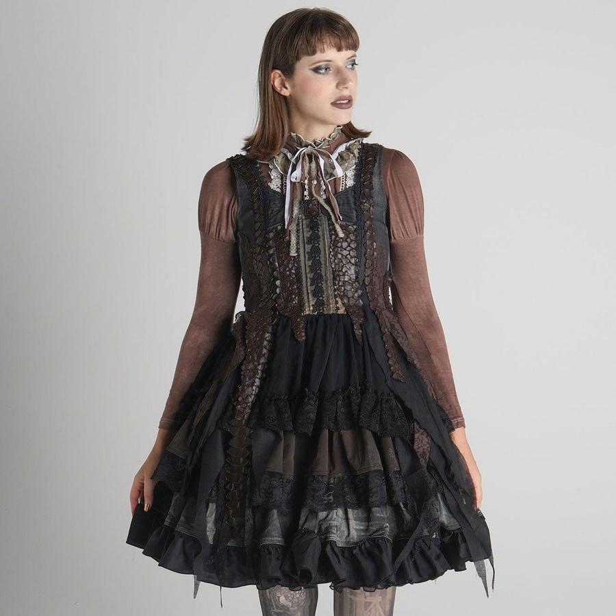 H Naoto Jsk ワンピース ドラゴンレザー スチームパンク ゴスロリ Dragon Leather Ruffle Dress Cnf33 O015 Brn M S Inc Fashion Store ヤフー店 通販 Yahoo ショッピング