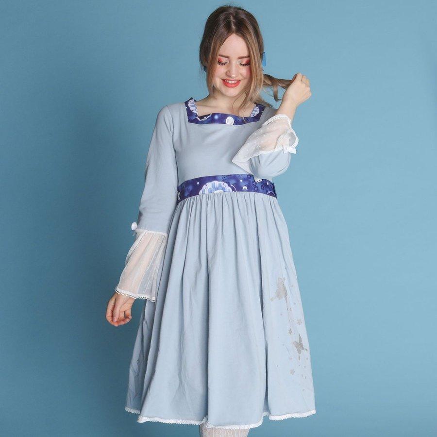 代引き手数料無料 ワンピース 和ロリ 和ゴス モリグチカ シロタエウサギ柄カットソーワンピース コンビニ受取対応商品 Zoetalentsolutions Com