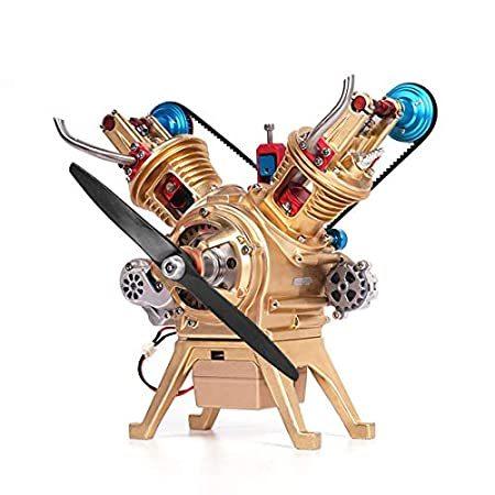 並行輸入品yamix Mini Diy Engine Model Toy Assembling Full Metal Diy Cylinder 自動車 Double